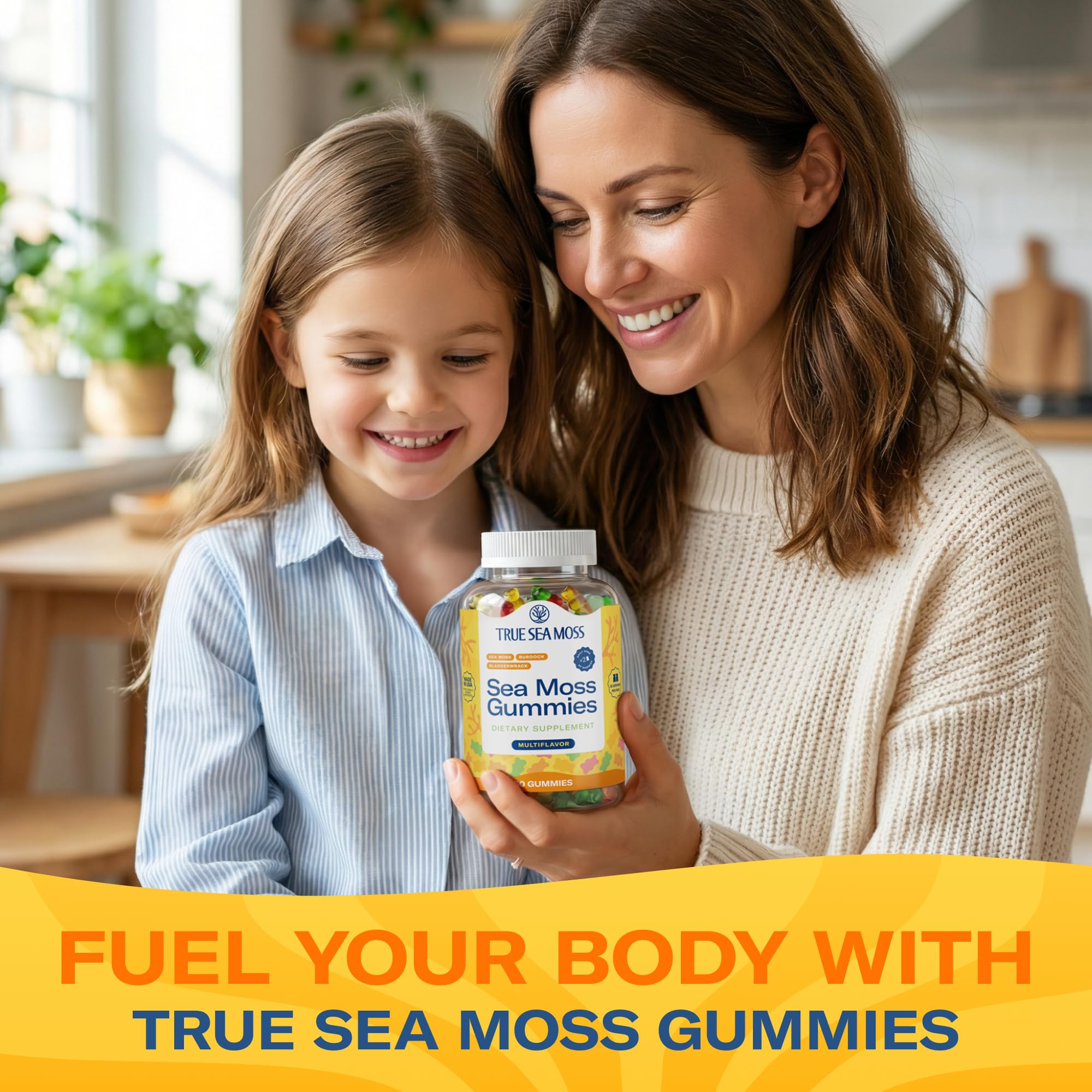 TrueSeaMoss Multivitamin Gummies nutritional information on packaging
