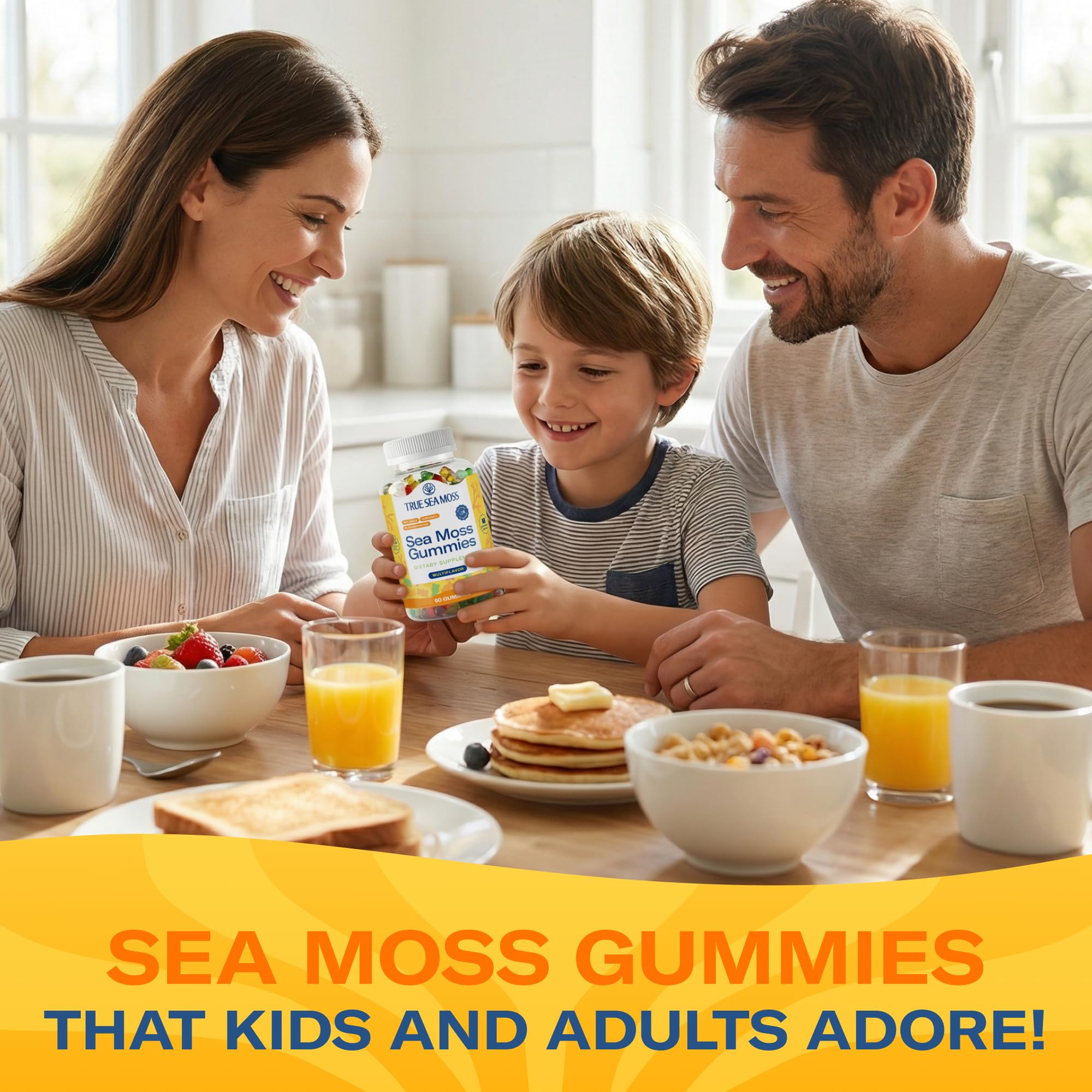 TrueSeaMoss Multivitamin Gummies with a measuring spoon for serving