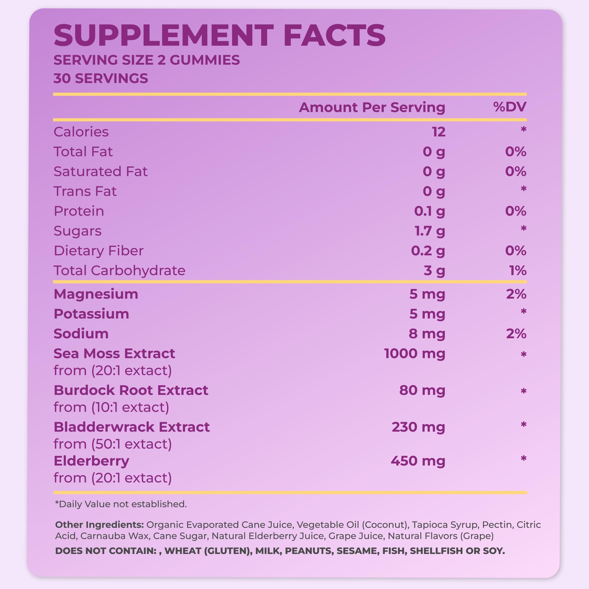 TrueSeaMoss Sea Moss Gummies showing two gummies