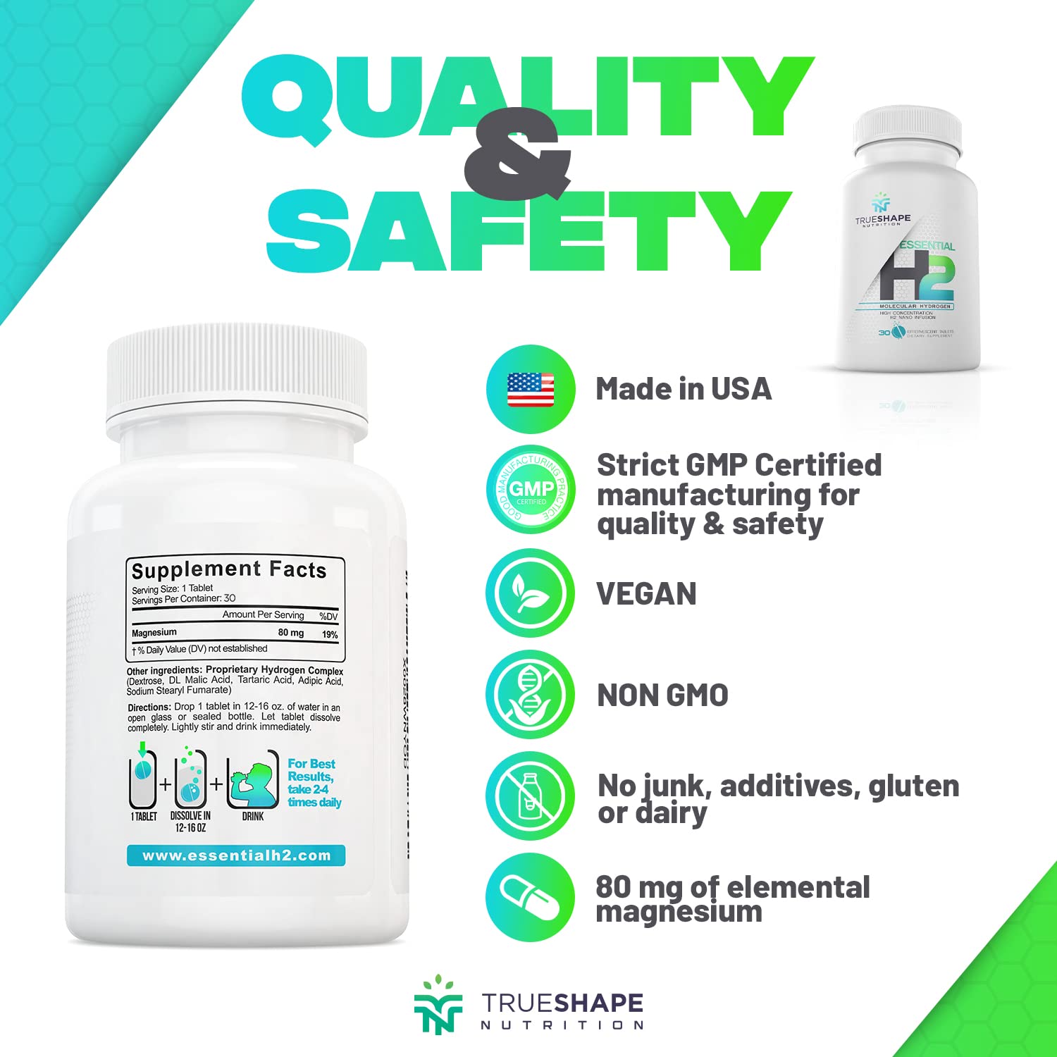 TrueShape Nutrition Essential H2 nutritional information