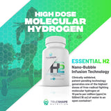 TrueShape Nutrition Essential H2 tablets with measuring cup