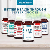 Truevantage Nutrition NAC N-Acetyl-L-Cysteine 1000mg capsules opened bottle