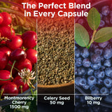 Truevantage Nutrition Tart Cherry Capsules lifestyle scene with a glass of water