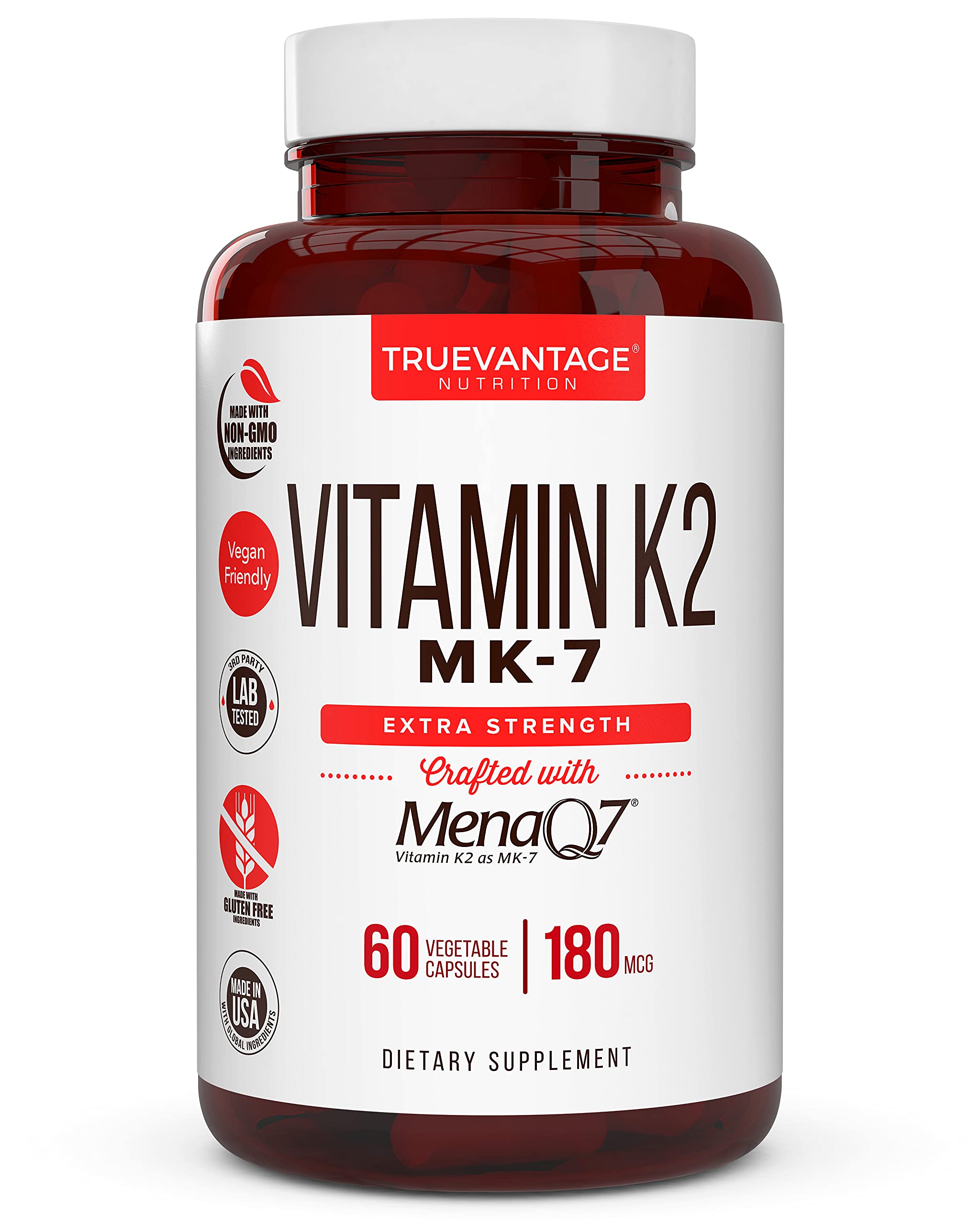 Truevantage Nutrition Vitamin K2 MK-7 supplement front view