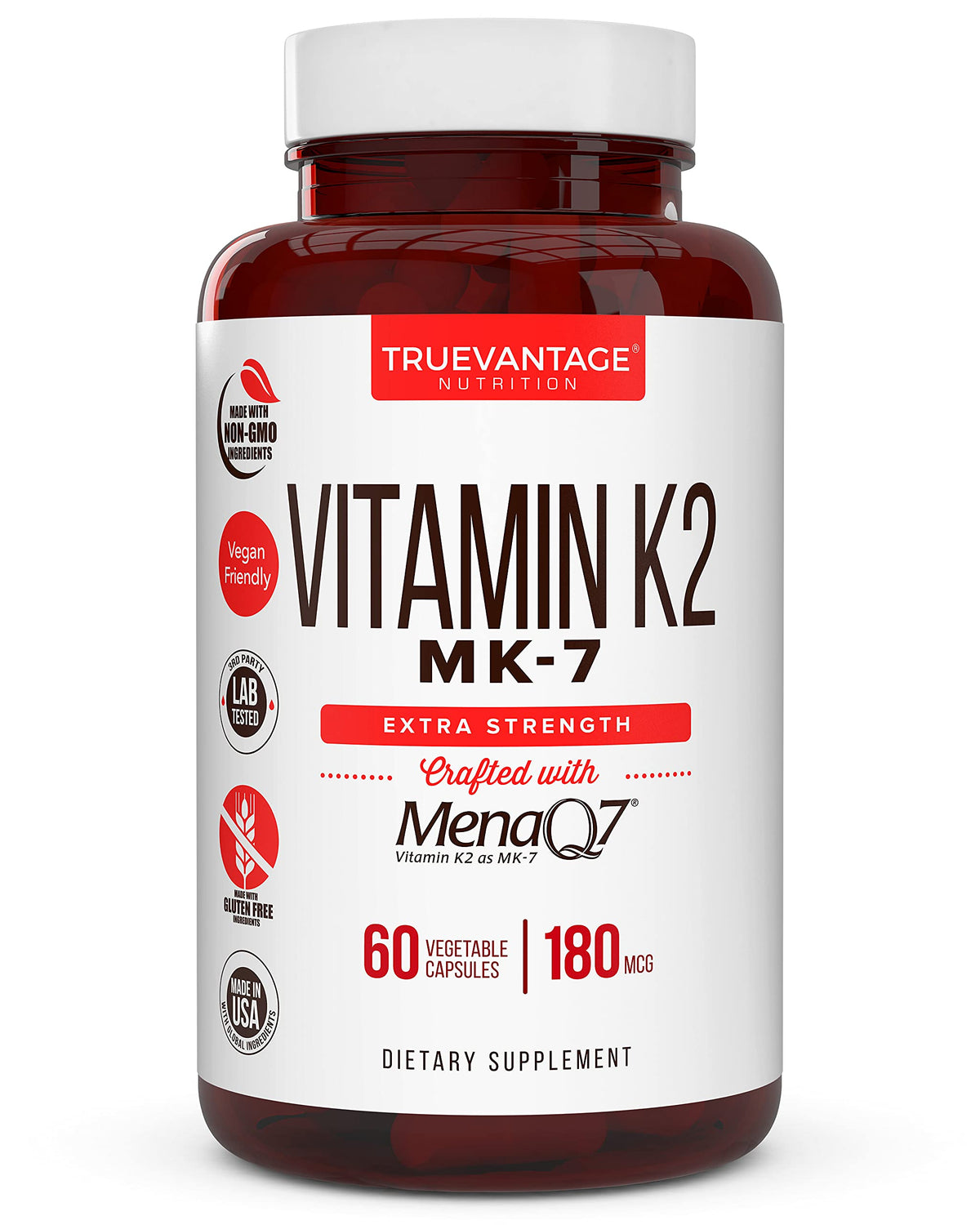 Truevantage Nutrition Vitamin K2 MK-7 supplement front view