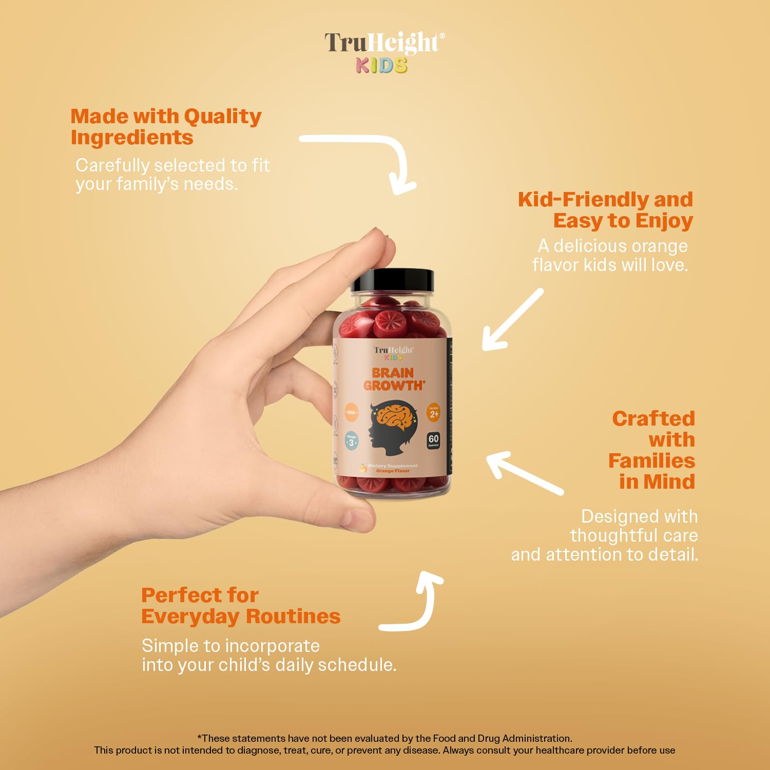 TruHeight Kids Multivitamin Gummies in a child's hand
