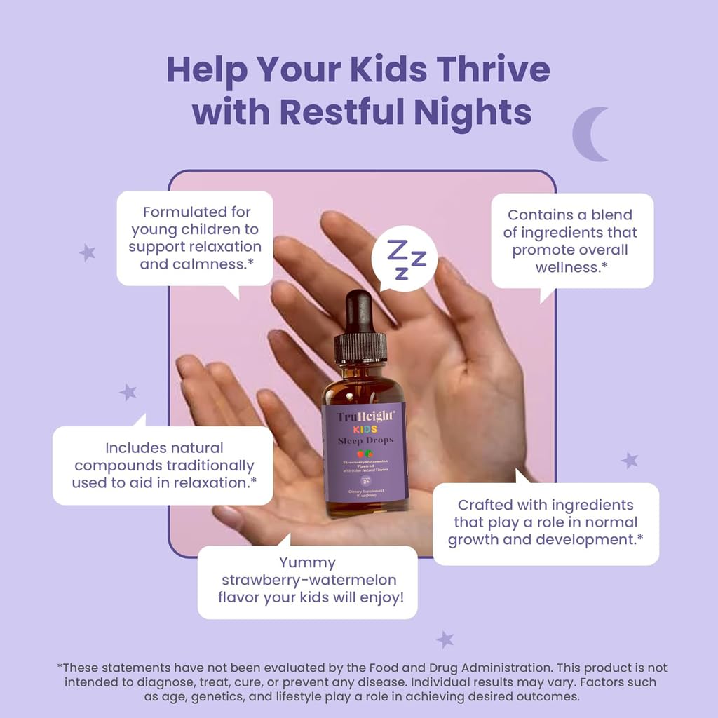 TruHeight Kids Sleep Tincture Watermelon flavour back view