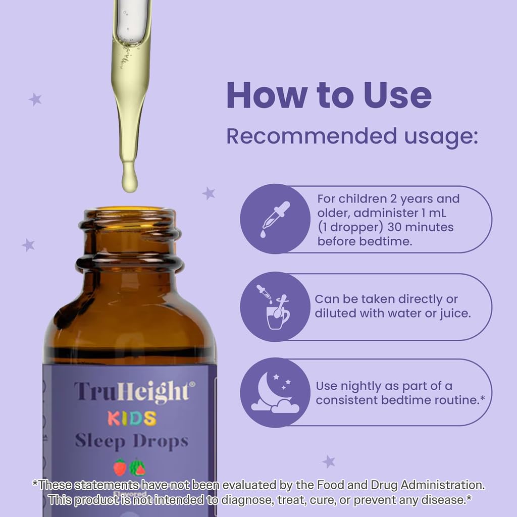 TruHeight Kids Sleep Tincture Watermelon flavour dropper close-up