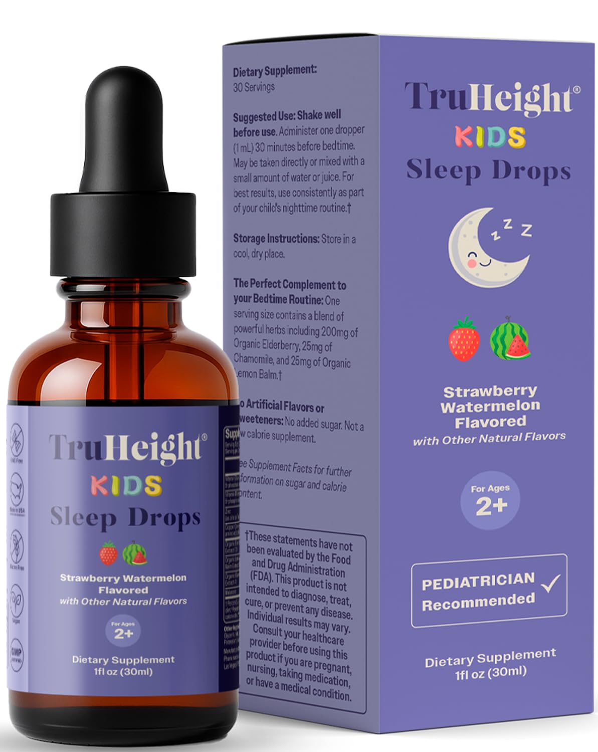 TruHeight Kids Sleep Tincture Watermelon front view