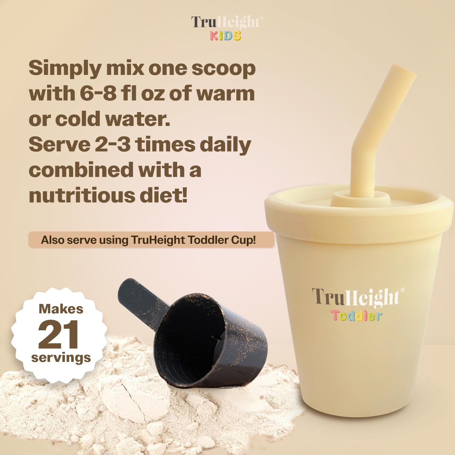 TruHeight Toddler Advanced Formula+ 225g scoop with powder