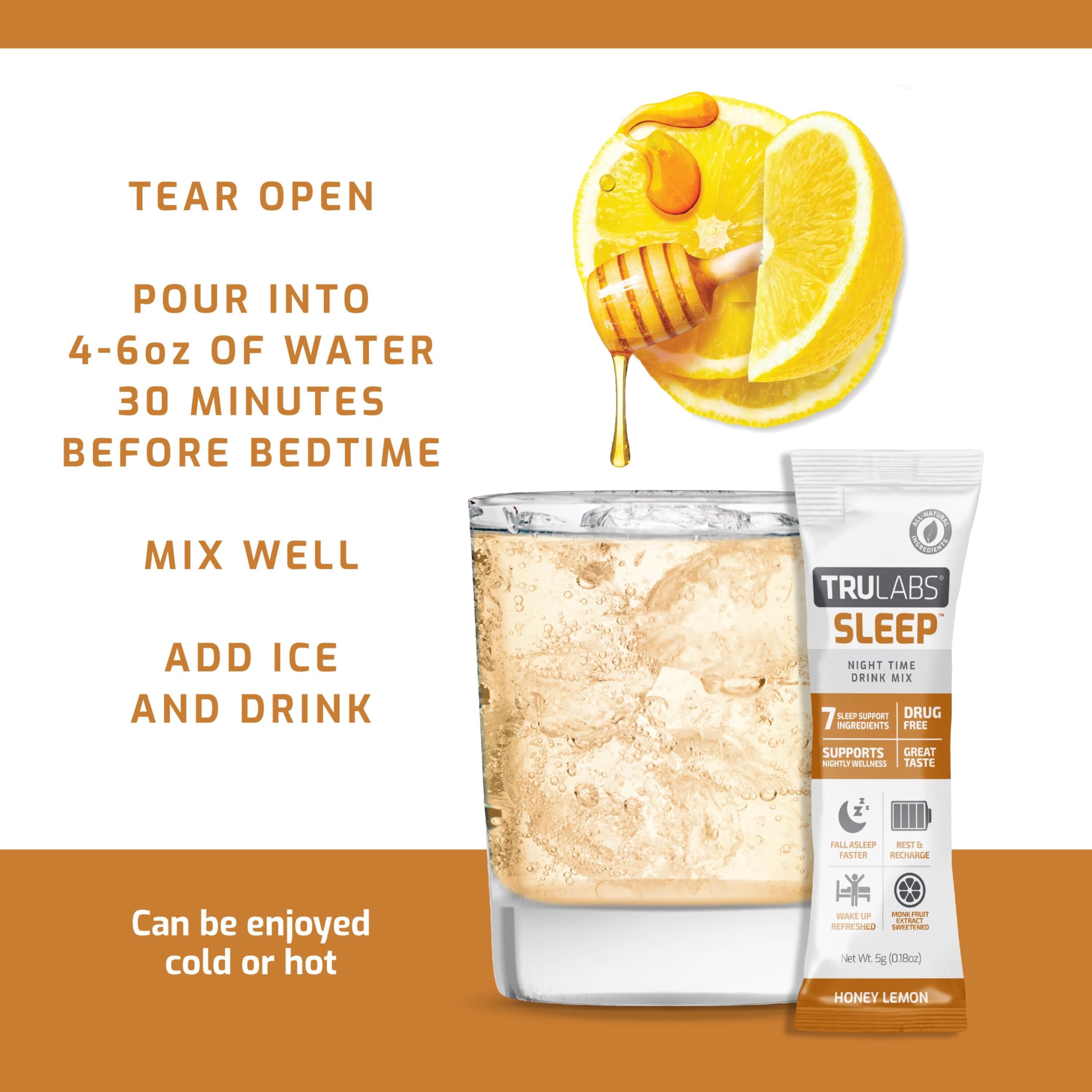 TRULABS Sleep Drink Mix ingredients list on packaging