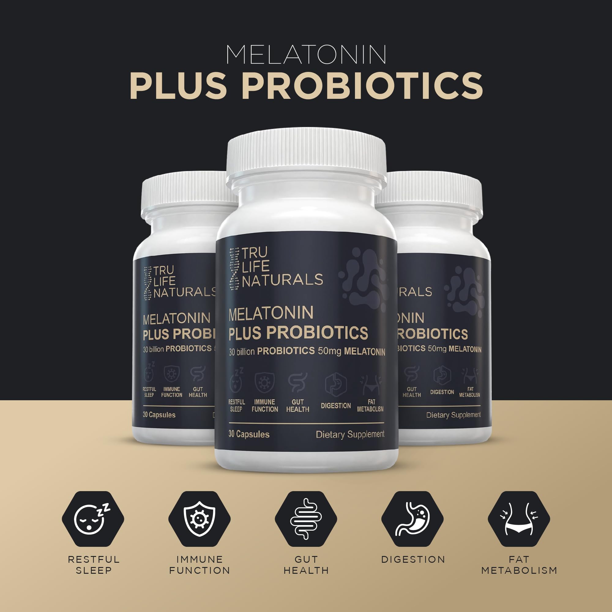 TRULIFE NATURALS Capsules showing the capsule size