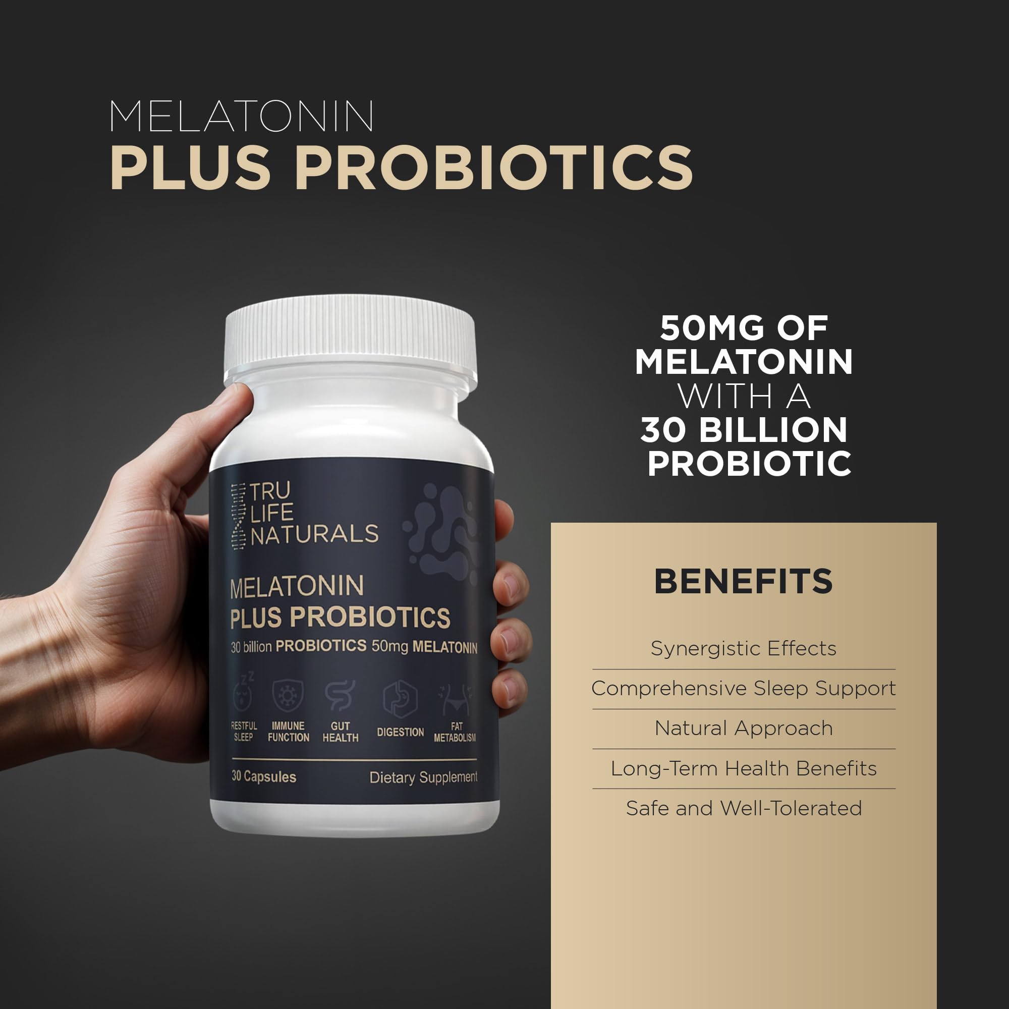 TRULIFE NATURALS Capsules side view showing dosage