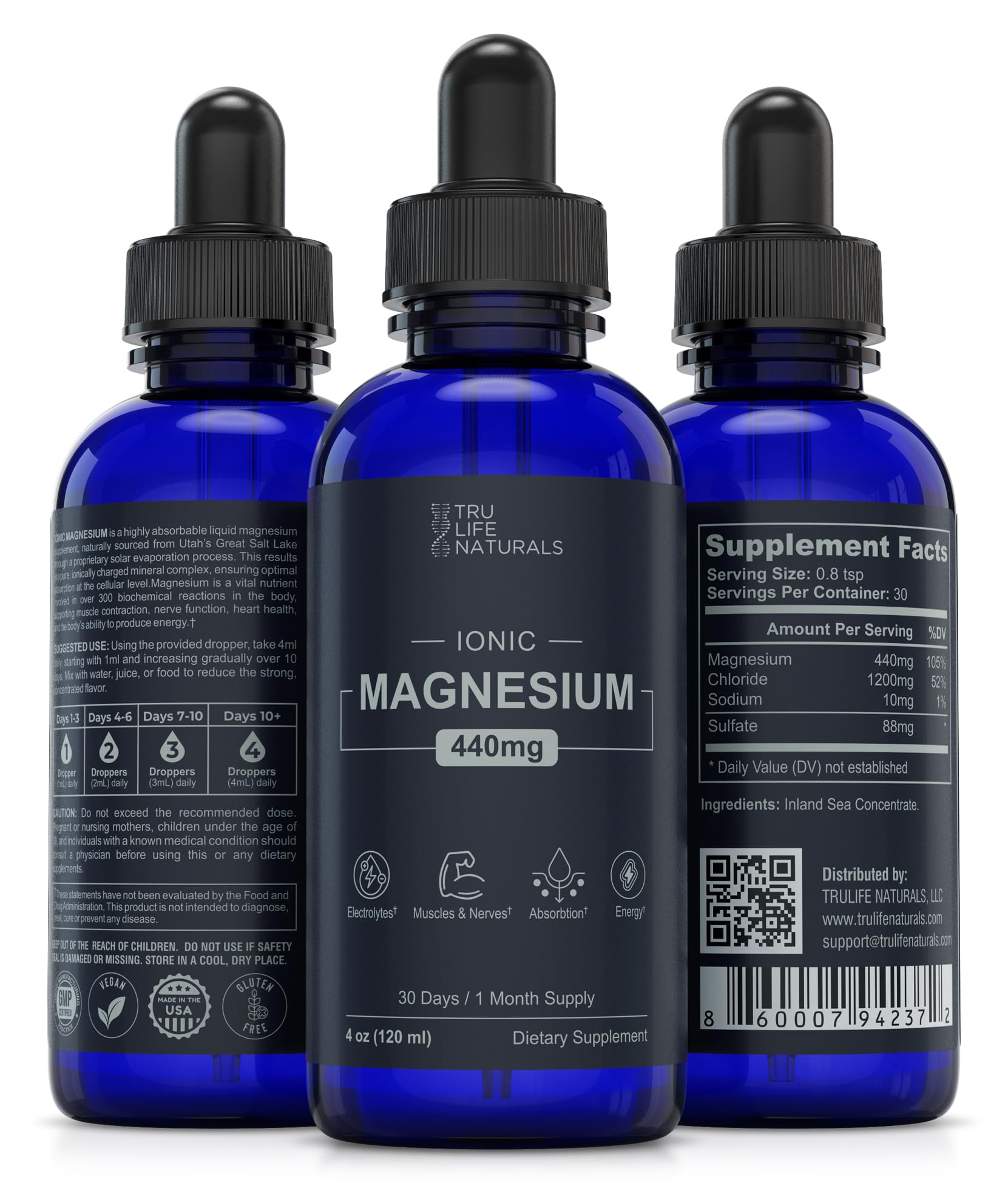 TRULIFE NATURALS Ionic Magnesium Liquid with measuring cap