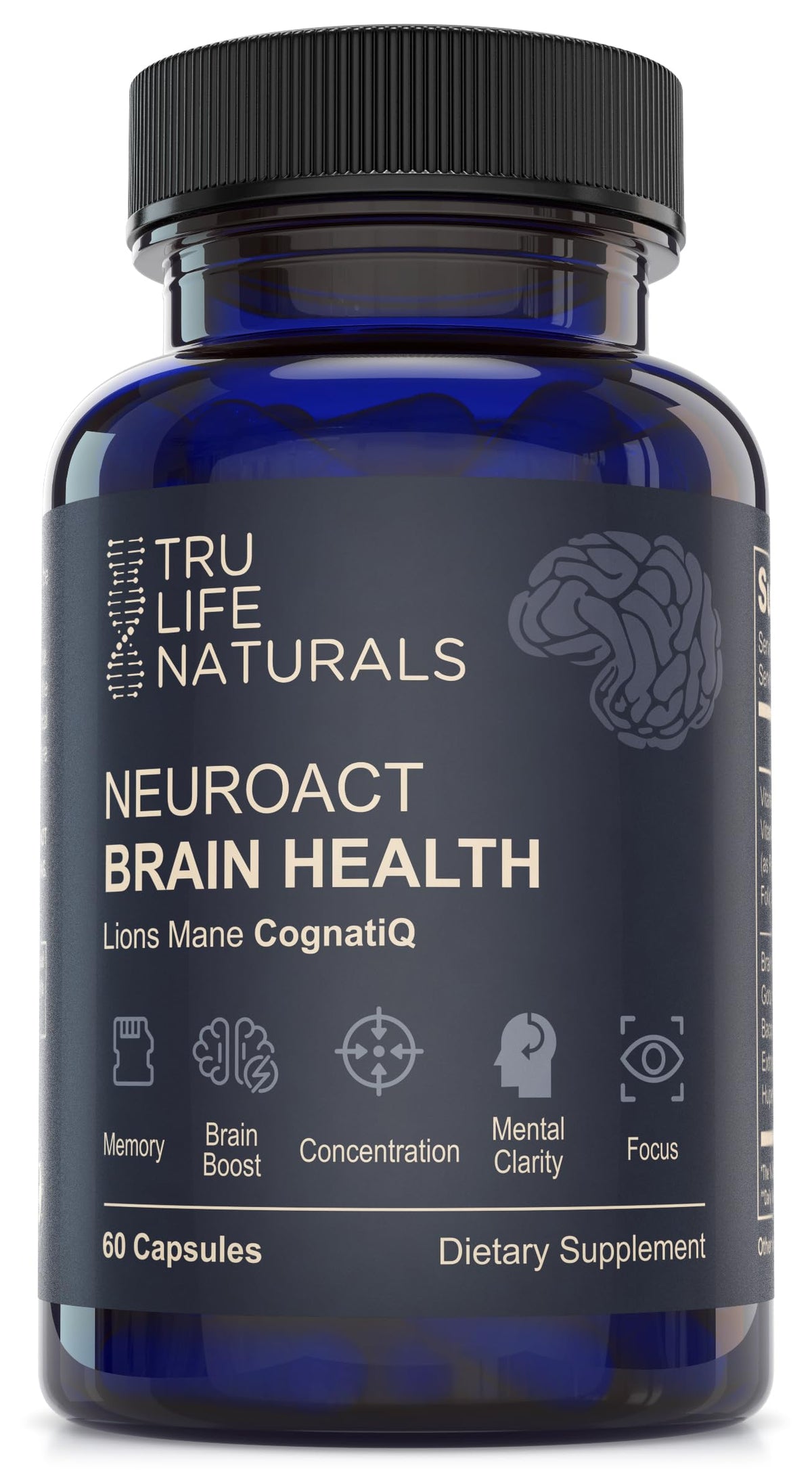 TRULIFE NATURALS NEUROACT Cognitive Support Supplement front view