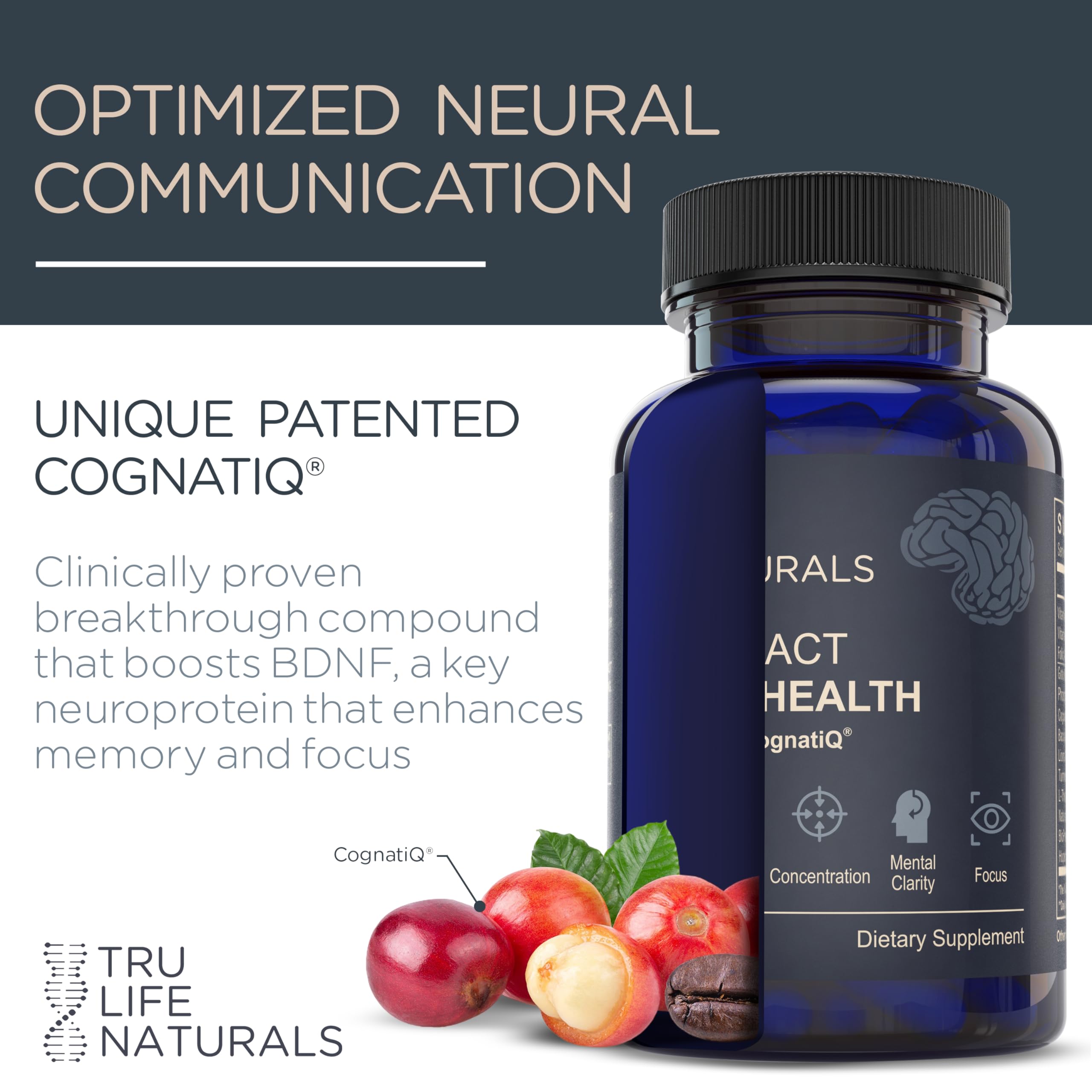TRULIFE NATURALS NEUROACT Cognitive Support Supplement ingredients list