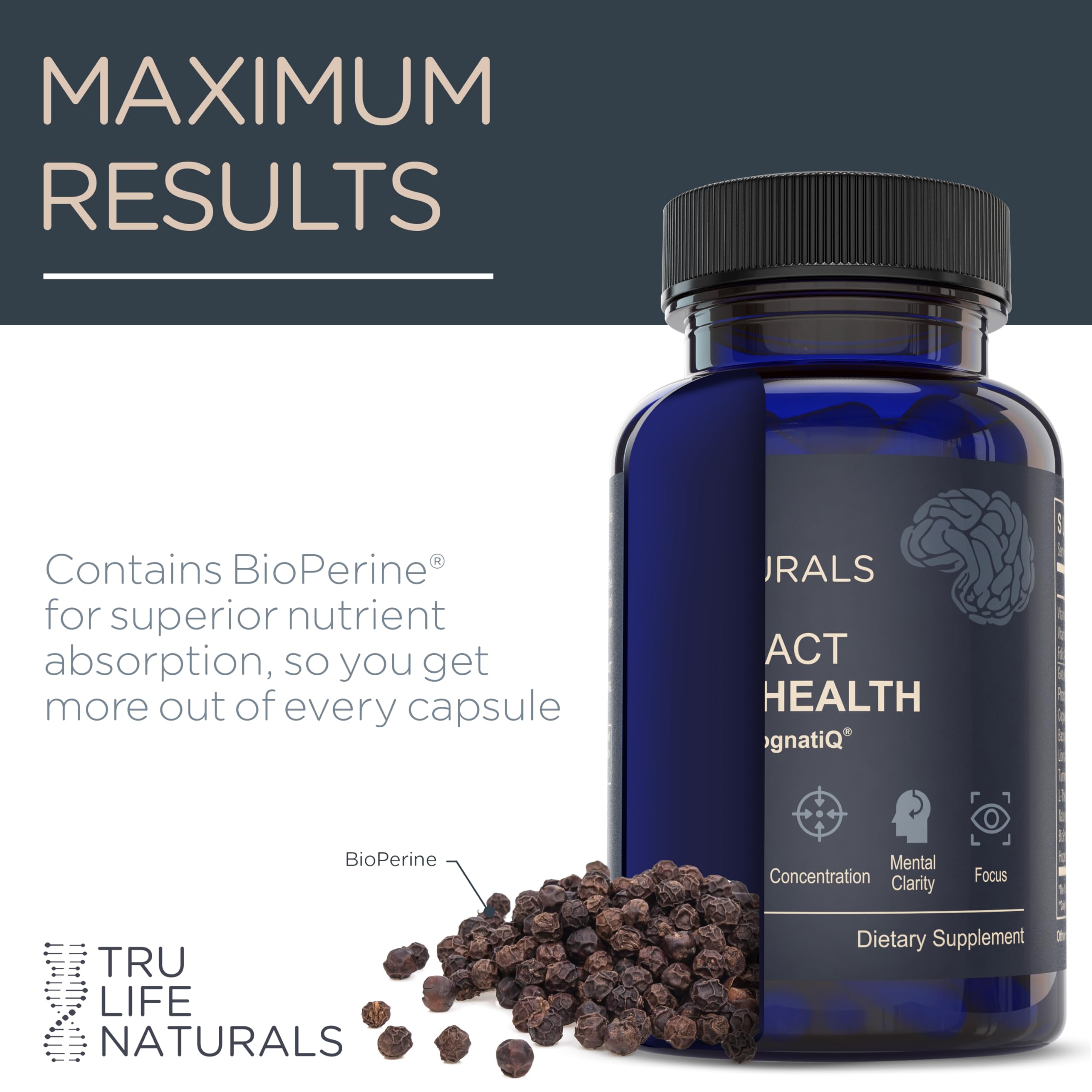 TRULIFE NATURALS NEUROACT Cognitive Support Supplement on a desk
