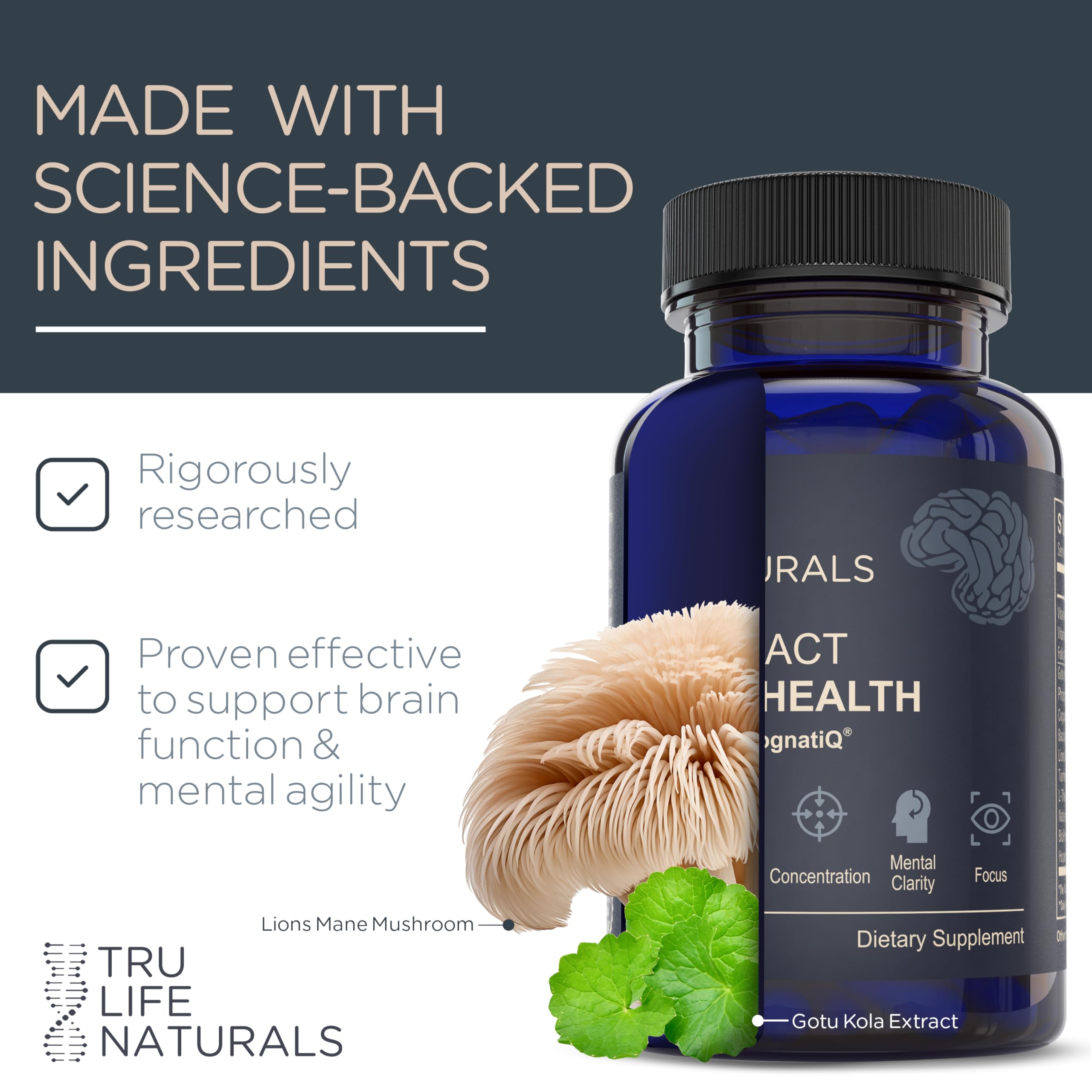 TRULIFE NATURALS NEUROACT Cognitive Support Supplement packaging