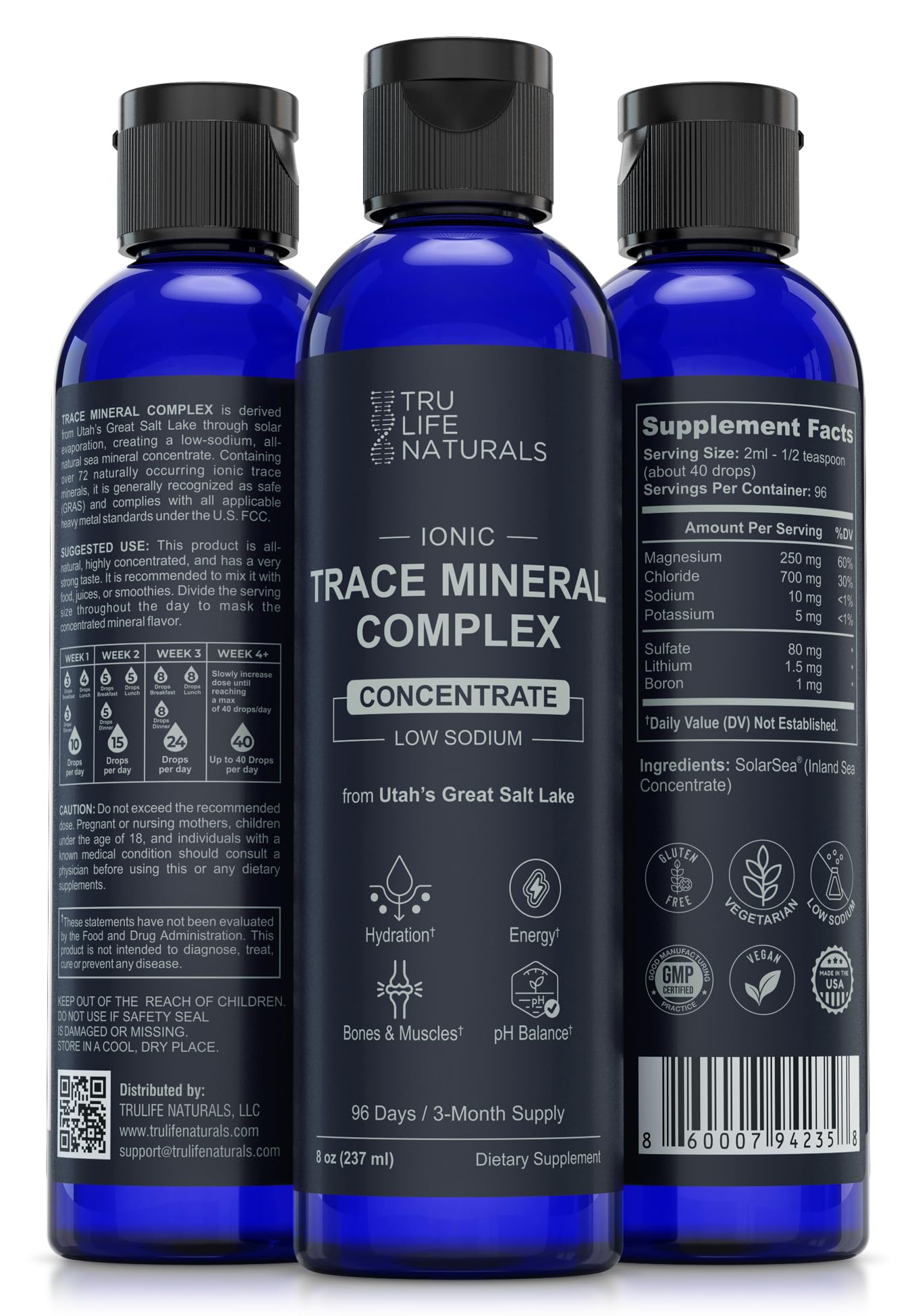 TRULIFE NATURALS Trace Mineral Complex label close-up