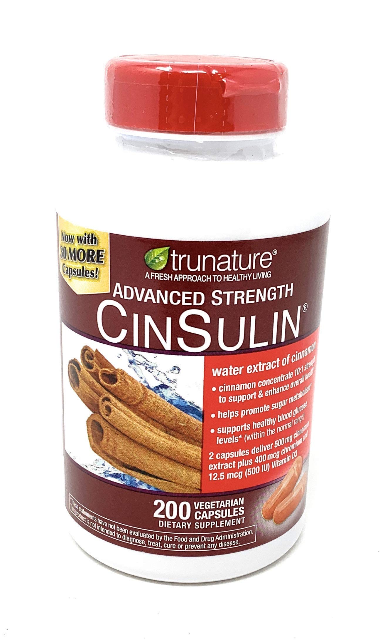 TruNature Cinsulin product packaging side view