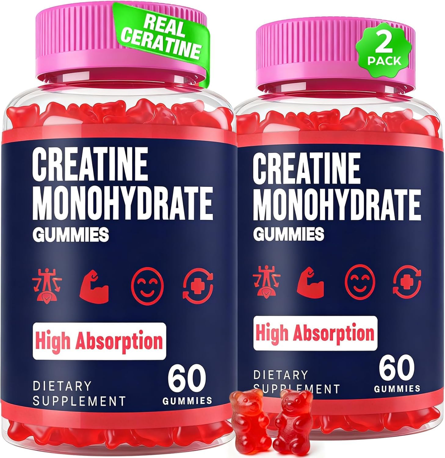 Trupretty Creatine Monohydrate Gummies front view with packaging