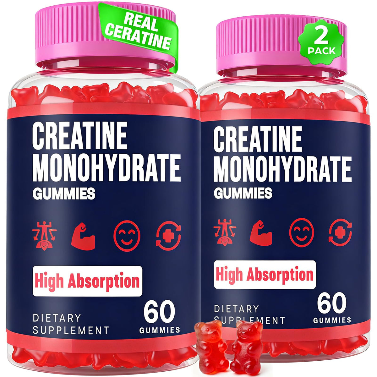 Trupretty Creatine Monohydrate Gummies front view with packaging