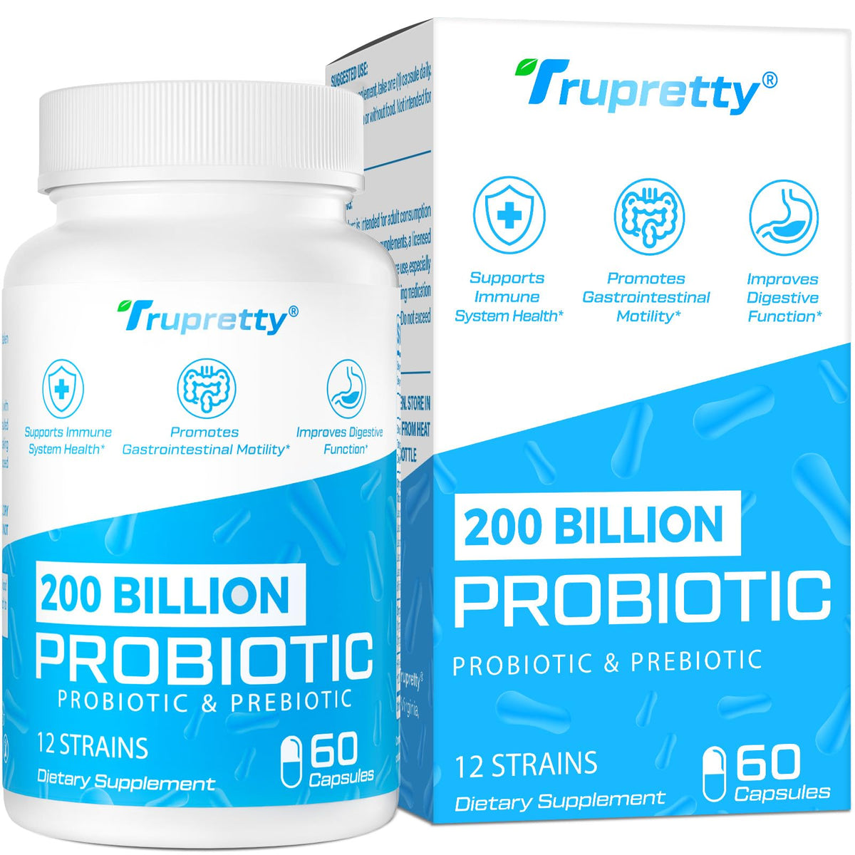 Trupretty Probiotics 200 Billion CFU bottle front view