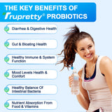 Trupretty Probiotics 200 Billion CFU capsules on a wooden table