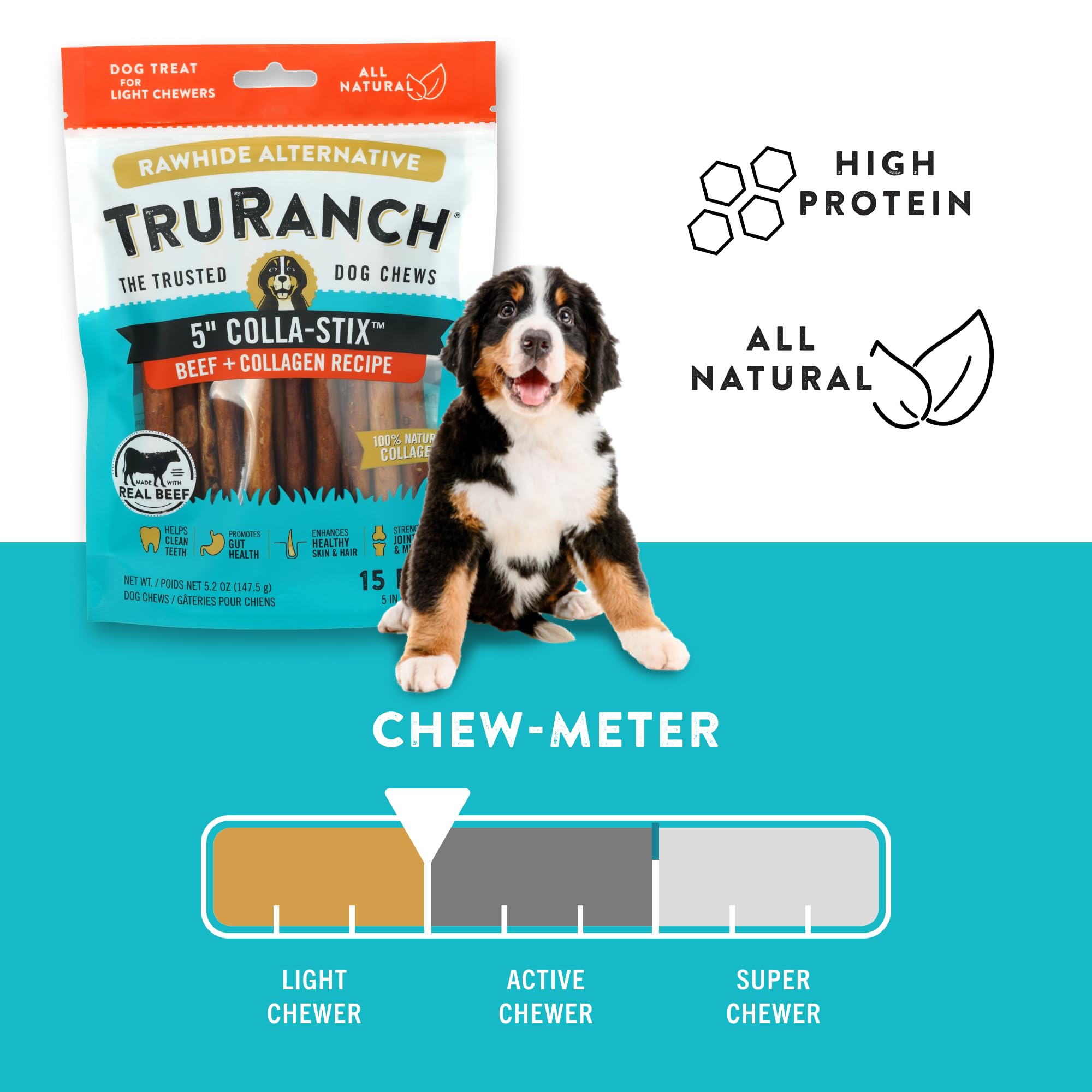 TRURANCH Collagen Sticks on a wooden surface