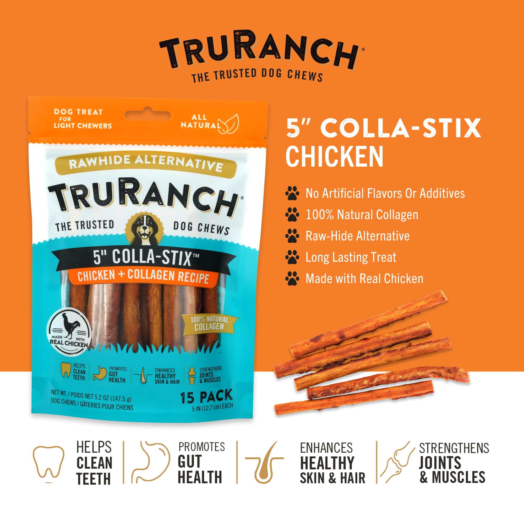 TRURANCH Collagen Sticks packaging showing ingredients