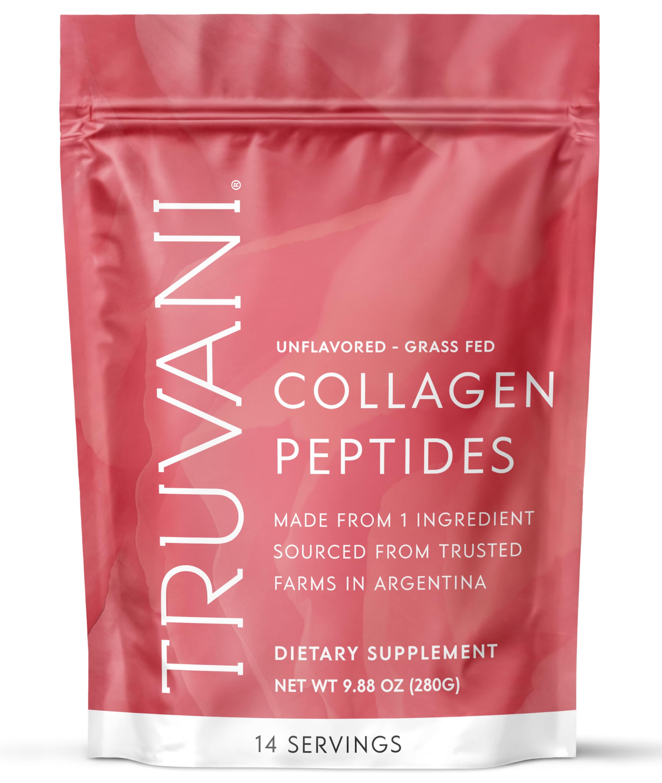 Truvani Collagen Peptides 280g front view with packaging