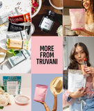 Truvani Collagen Peptides Powder with a measuring scoop