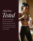 Truvani Creatine Monohydrate powder mixed in a glass of water