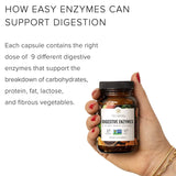 Truvani Multi-Enzymes Supplement back view with nutritional information
