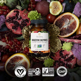 Truvani Multi-Enzymes Supplement capsules on a wooden table