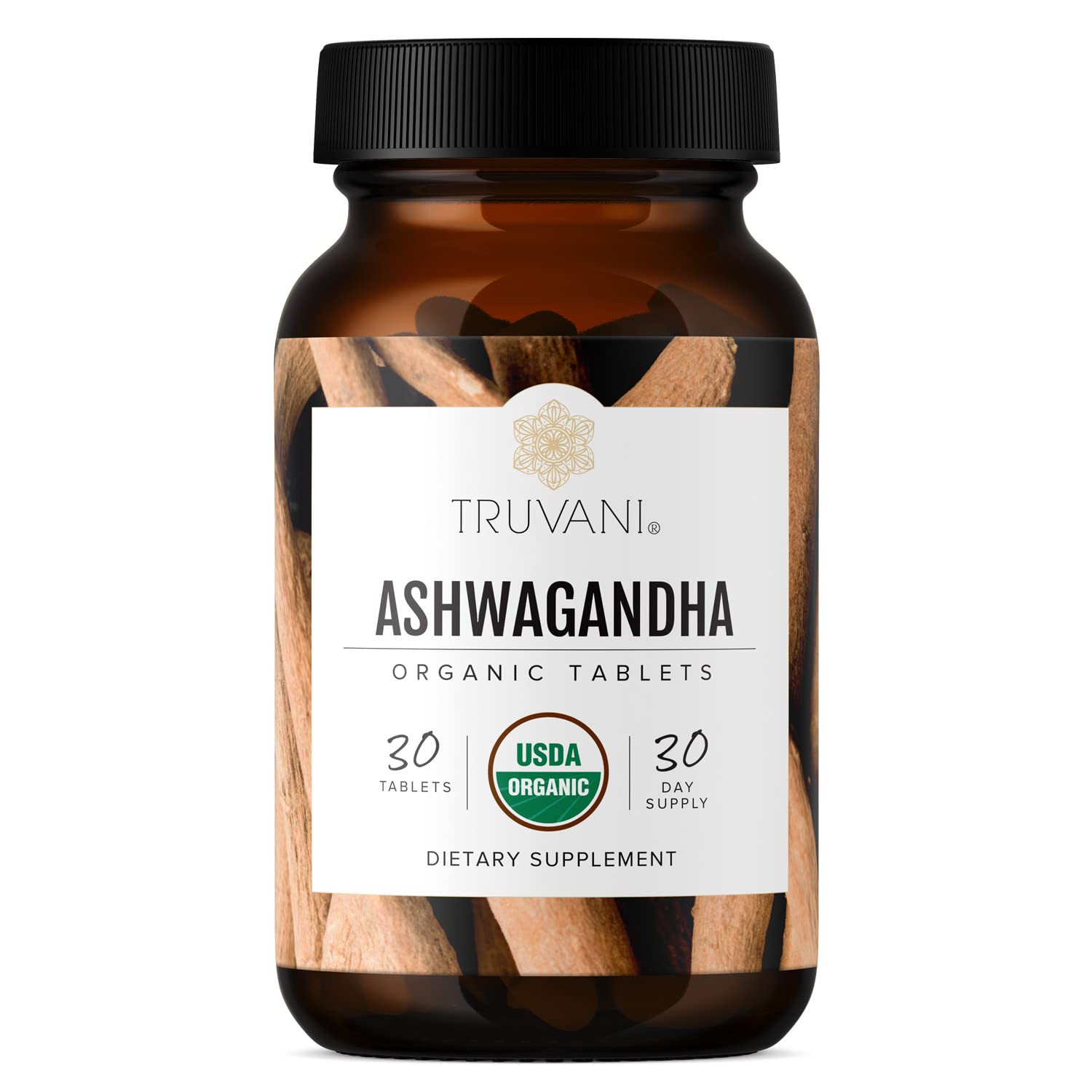 Truvani Organic Ashwagandha Supplement 159g front view