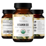 Truvani Vitamin D3 Organic Vegan Supplement 150g on a wooden table