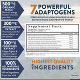 TruWild Adaptogen Blend supplement back view with ingredient list