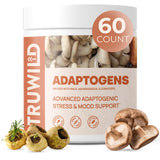 TruWild Adaptogen Blend supplement front view with packaging