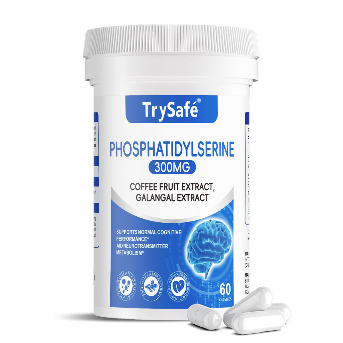 TrySafe Blended Vitamin & Mineral Supplement 300mg Phosphatidylserine front view