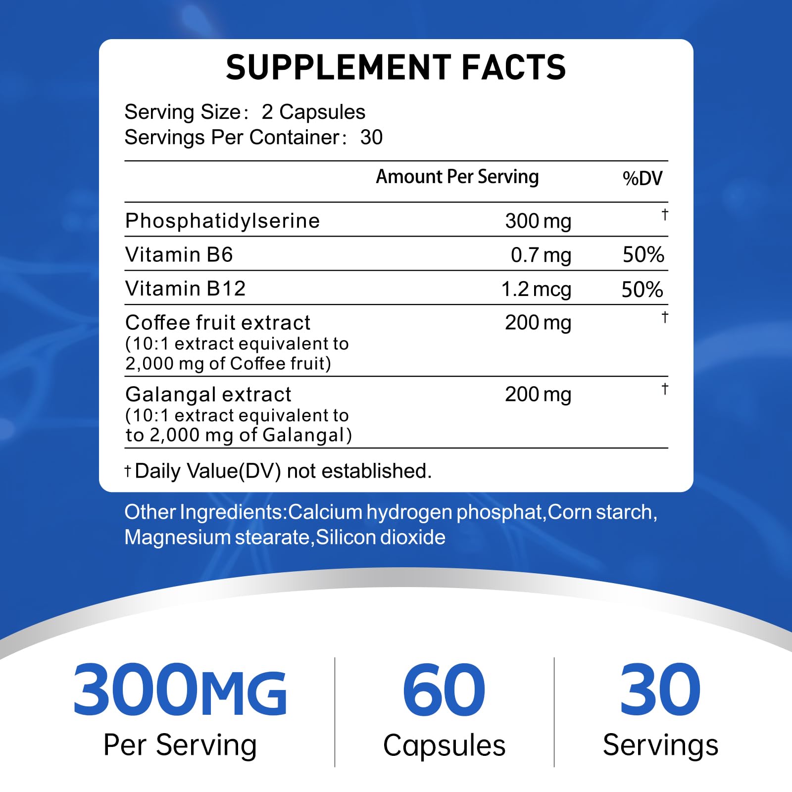 TrySafe Blended Vitamin & Mineral Supplement 300mg Phosphatidylserine ingredients list