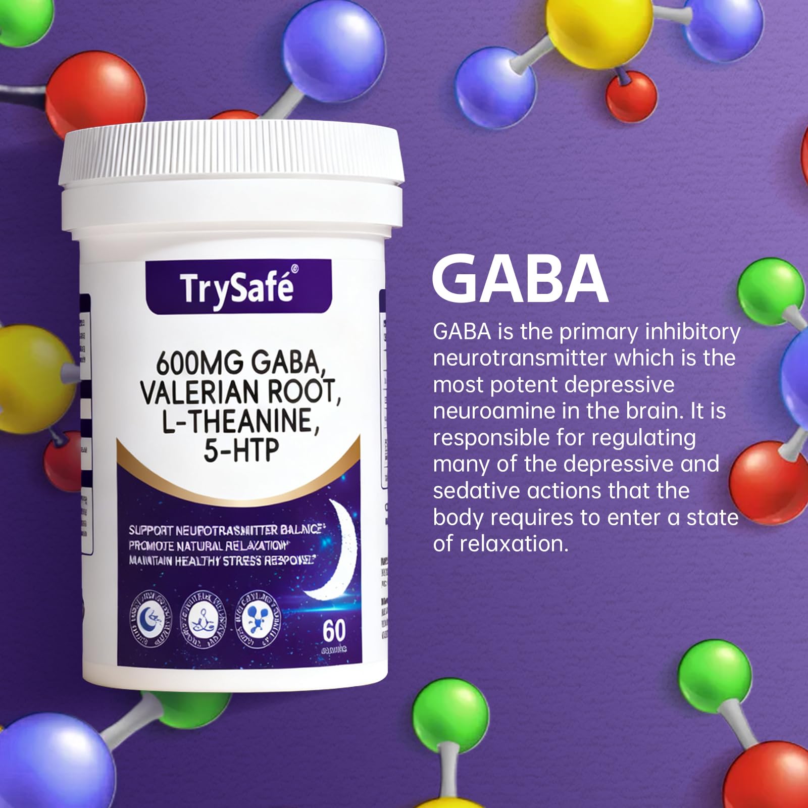 TrySafe GABA Sleep Aid 600mg ingredients list
