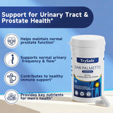 TrySafe Saw Palmetto Supplement on a wooden table