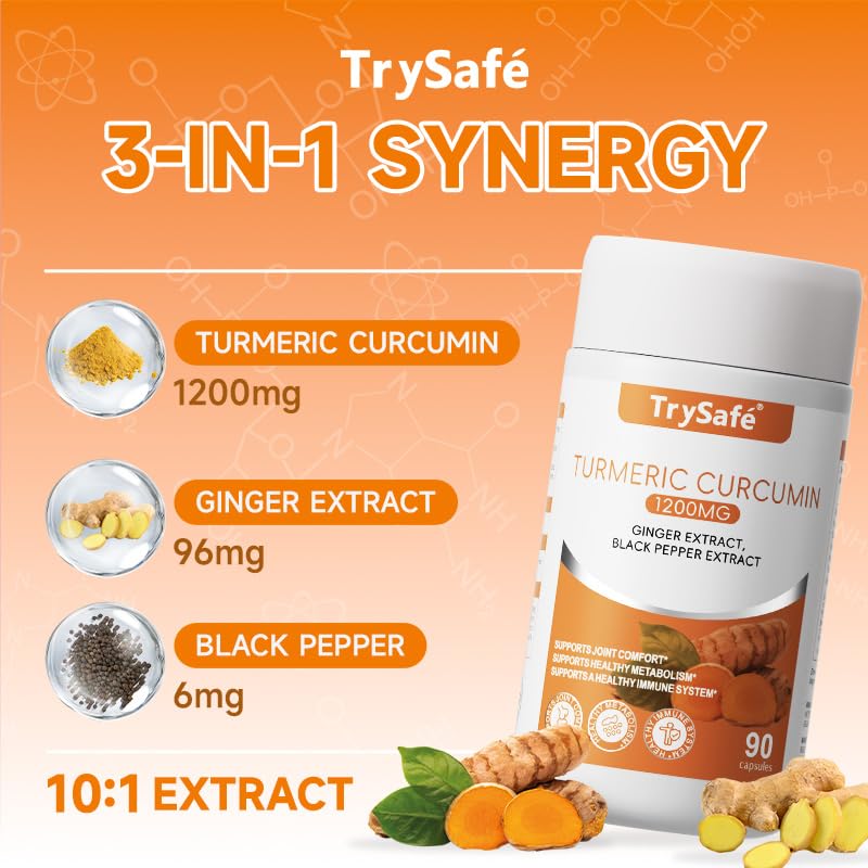 TrySafe Turmeric Curcumin Supplement 1200mg ingredients list