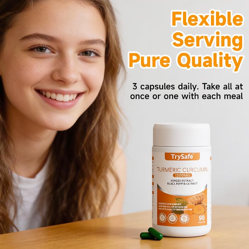 TrySafe Turmeric Curcumin Supplement 1200mg lifestyle scene