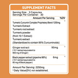TrySafe Turmeric Curcumin Supplement 1200mg side view