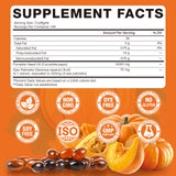 TTGUMMYAMAL Pumpkin Seed Oil & Saw Palmetto 300 Softgels on a wooden table