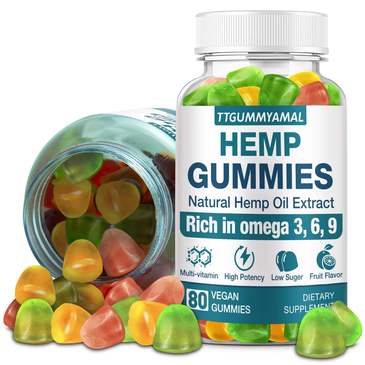 TTGUMMYAMAL Vegan Hemp Gummies front view packaging