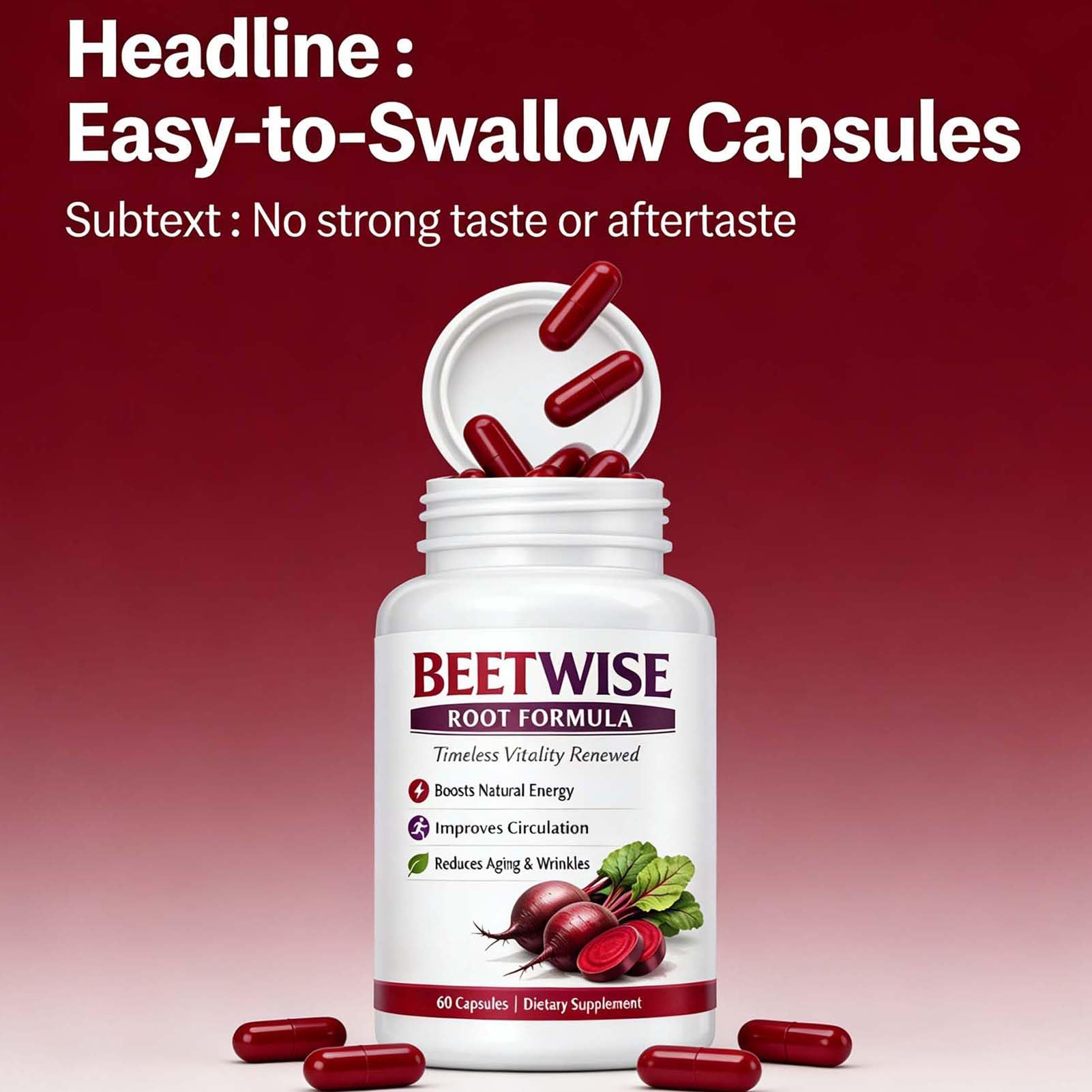 Tufonra Beetroot Capsules packaging side view