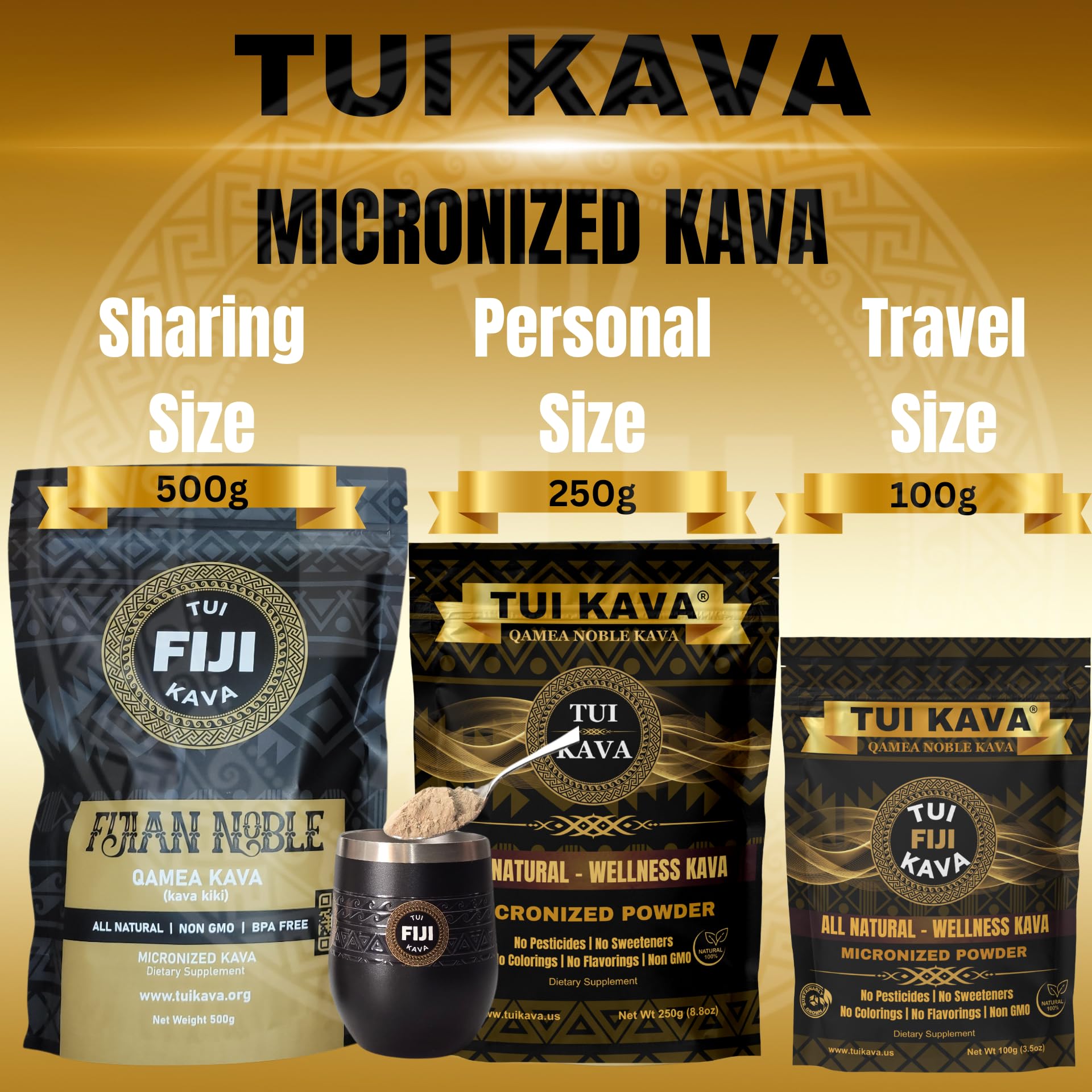 TUI KAVA Micronized Noble Kava Root Powder 100g in a smoothie